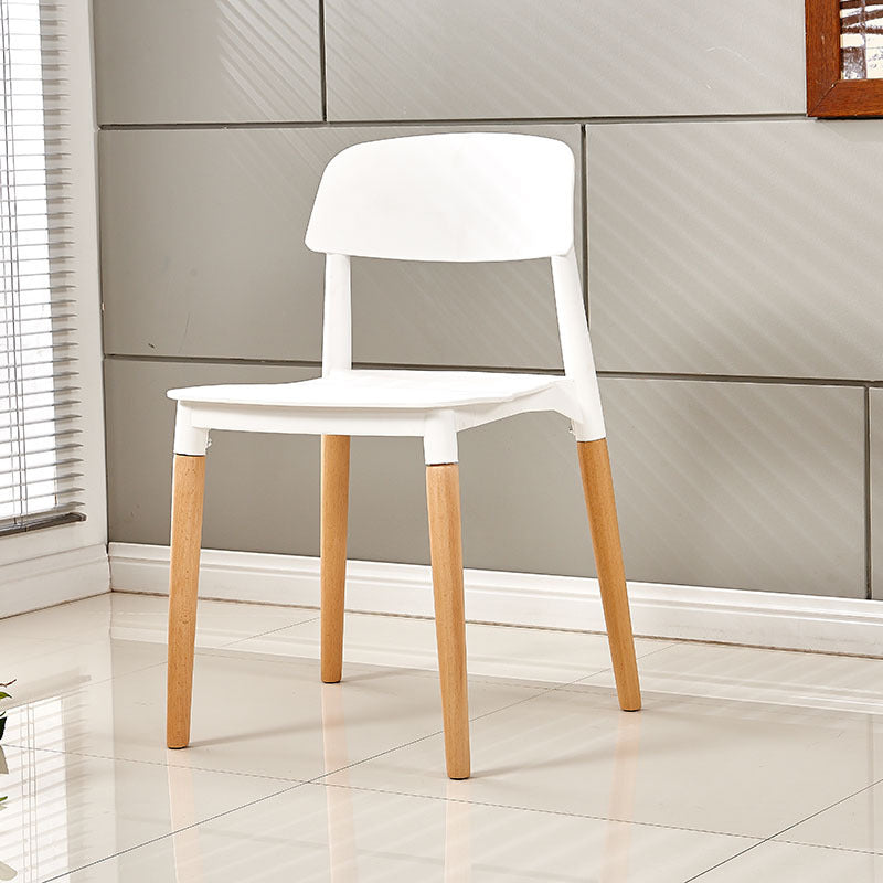 Modern White Opening Back Dining Side Chair Wood Kitchen Dining Side Chair White 1 Piece Clearhalo ' kitchen&dining_furn' 'Dining Chairs' 'Dining Tables & Seating' 'dining_chair' 'furn' 'furn_dining_chair' 'Furniture' 'furniture_dining_chair' 'Kitchen & Dining Furniture' 'kitchen' 3836984