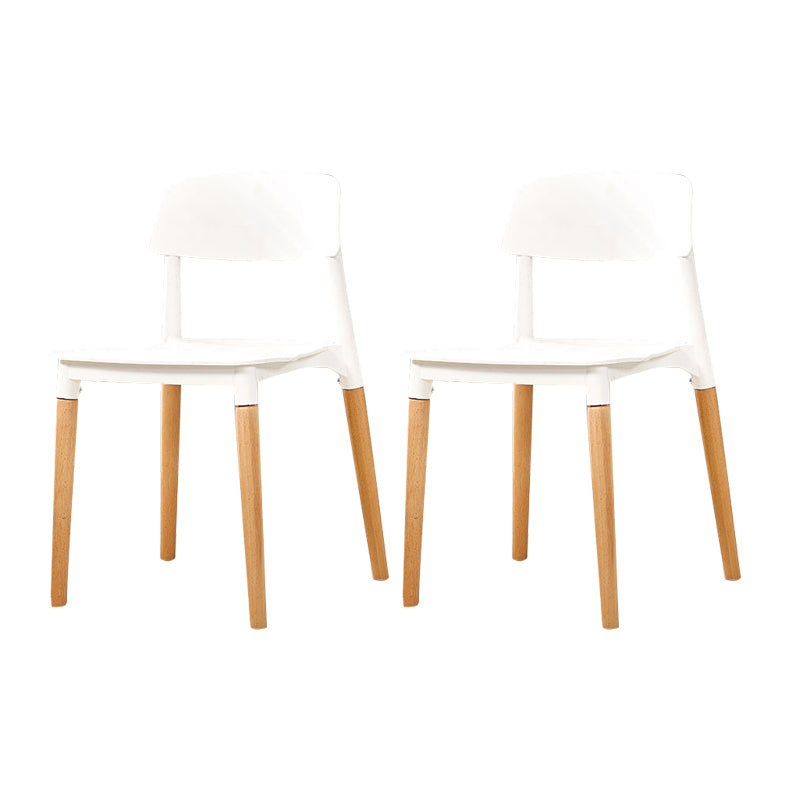 Modern White Opening Back Dining Side Chair Wood Kitchen Dining Side Chair White 2 Piece Set Clearhalo ' kitchen&dining_furn' 'Dining Chairs' 'Dining Tables & Seating' 'dining_chair' 'furn' 'furn_dining_chair' 'Furniture' 'furniture_dining_chair' 'Kitchen & Dining Furniture' 'kitchen' 3836985