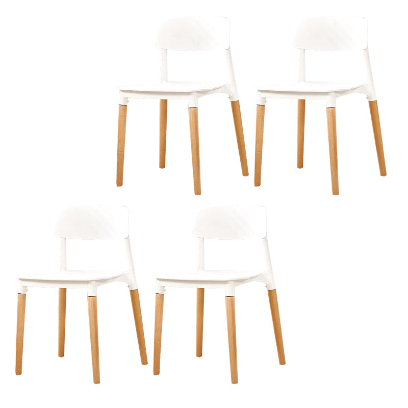 Modern White Opening Back Dining Side Chair Wood Kitchen Dining Side Chair White 4 Piece Set Clearhalo ' kitchen&dining_furn' 'Dining Chairs' 'Dining Tables & Seating' 'dining_chair' 'furn' 'furn_dining_chair' 'Furniture' 'furniture_dining_chair' 'Kitchen & Dining Furniture' 'kitchen' 3836986