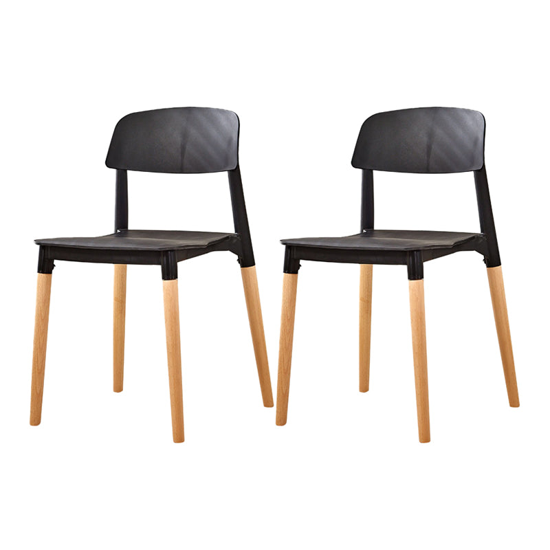 Modern White Opening Back Dining Side Chair Wood Kitchen Dining Side Chair Black 2 Piece Set Clearhalo ' kitchen&dining_furn' 'Dining Chairs' 'Dining Tables & Seating' 'dining_chair' 'furn' 'furn_dining_chair' 'Furniture' 'furniture_dining_chair' 'Kitchen & Dining Furniture' 'kitchen' 3836991