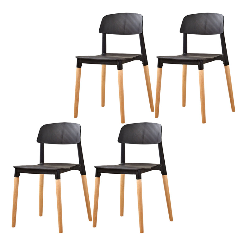 Modern White Opening Back Dining Side Chair Wood Kitchen Dining Side Chair Black 4 Piece Set Clearhalo ' kitchen&dining_furn' 'Dining Chairs' 'Dining Tables & Seating' 'dining_chair' 'furn' 'furn_dining_chair' 'Furniture' 'furniture_dining_chair' 'Kitchen & Dining Furniture' 'kitchen' 3836992