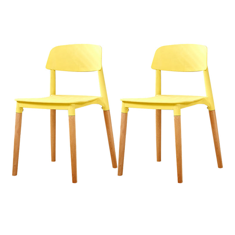 Modern White Opening Back Dining Side Chair Wood Kitchen Dining Side Chair Yellow 2 Piece Set Clearhalo ' kitchen&dining_furn' 'Dining Chairs' 'Dining Tables & Seating' 'dining_chair' 'furn' 'furn_dining_chair' 'Furniture' 'furniture_dining_chair' 'Kitchen & Dining Furniture' 'kitchen' 3836994