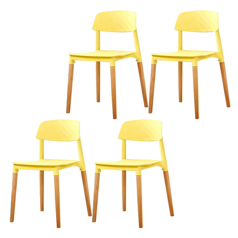 Modern White Opening Back Dining Side Chair Wood Kitchen Dining Side Chair Yellow 4 Piece Set Clearhalo ' kitchen&dining_furn' 'Dining Chairs' 'Dining Tables & Seating' 'dining_chair' 'furn' 'furn_dining_chair' 'Furniture' 'furniture_dining_chair' 'Kitchen & Dining Furniture' 'kitchen' 3836995