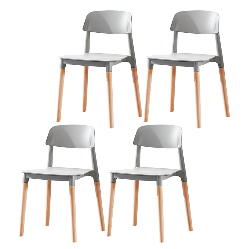 Modern White Opening Back Dining Side Chair Wood Kitchen Dining Side Chair Light Gray 4 Piece Set Clearhalo ' kitchen&dining_furn' 'Dining Chairs' 'Dining Tables & Seating' 'dining_chair' 'furn' 'furn_dining_chair' 'Furniture' 'furniture_dining_chair' 'Kitchen & Dining Furniture' 'kitchen' 3836997
