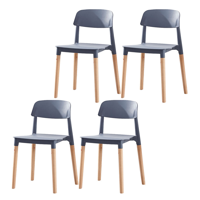 Modern White Opening Back Dining Side Chair Wood Kitchen Dining Side Chair Dark Gray 4 Piece Set Clearhalo ' kitchen&dining_furn' 'Dining Chairs' 'Dining Tables & Seating' 'dining_chair' 'furn' 'furn_dining_chair' 'Furniture' 'furniture_dining_chair' 'Kitchen & Dining Furniture' 'kitchen' 3837001