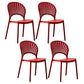 Plastic Modern Style Indoor-Outdoor Chair Open Back Dining Side Chairs Red 4 Piece Set Clearhalo ' kitchen&dining_furn' 'Dining Chairs' 'Dining Tables & Seating' 'dining_chair' 'furn' 'furn_dining_chair' 'Furniture' 'furniture_dining_chair' 'Kitchen & Dining Furniture' 'kitchen' 3837006