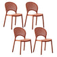 Plastic Modern Style Indoor-Outdoor Chair Open Back Dining Side Chairs Brown 4 Piece Set Clearhalo ' kitchen&dining_furn' 'Dining Chairs' 'Dining Tables & Seating' 'dining_chair' 'furn' 'furn_dining_chair' 'Furniture' 'furniture_dining_chair' 'Kitchen & Dining Furniture' 'kitchen' 3837019