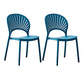 Plastic Modern Style Indoor-Outdoor Chair Open Back Dining Side Chairs Peacock Blue 2 Piece Set Clearhalo ' kitchen&dining_furn' 'Dining Chairs' 'Dining Tables & Seating' 'dining_chair' 'furn' 'furn_dining_chair' 'Furniture' 'furniture_dining_chair' 'Kitchen & Dining Furniture' 'kitchen' 3837023