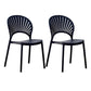 Plastic Modern Style Indoor-Outdoor Chair Open Back Dining Side Chairs Black 2 Piece Set Clearhalo ' kitchen&dining_furn' 'Dining Chairs' 'Dining Tables & Seating' 'dining_chair' 'furn' 'furn_dining_chair' 'Furniture' 'furniture_dining_chair' 'Kitchen & Dining Furniture' 'kitchen' 3837026