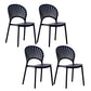 Plastic Modern Style Indoor-Outdoor Chair Open Back Dining Side Chairs Black 4 Piece Set Clearhalo ' kitchen&dining_furn' 'Dining Chairs' 'Dining Tables & Seating' 'dining_chair' 'furn' 'furn_dining_chair' 'Furniture' 'furniture_dining_chair' 'Kitchen & Dining Furniture' 'kitchen' 3837027