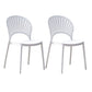 Plastic Modern Style Indoor-Outdoor Chair Open Back Dining Side Chairs White 2 Piece Set Clearhalo ' kitchen&dining_furn' 'Dining Chairs' 'Dining Tables & Seating' 'dining_chair' 'furn' 'furn_dining_chair' 'Furniture' 'furniture_dining_chair' 'Kitchen & Dining Furniture' 'kitchen' 3837029