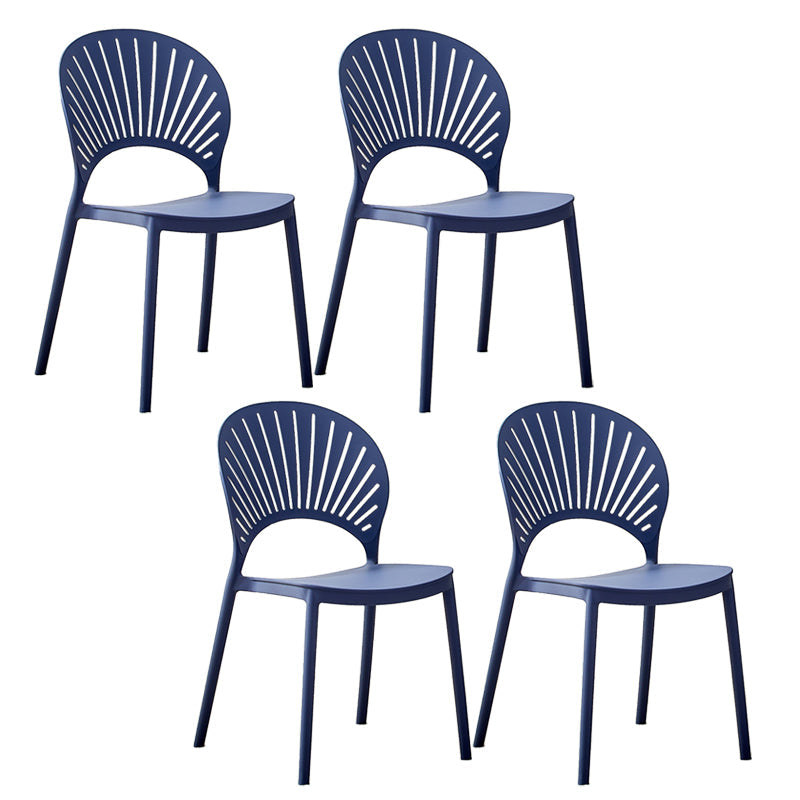 Plastic Modern Style Indoor-Outdoor Chair Open Back Dining Side Chairs Gray-Blue 4 Piece Set Clearhalo ' kitchen&dining_furn' 'Dining Chairs' 'Dining Tables & Seating' 'dining_chair' 'furn' 'furn_dining_chair' 'Furniture' 'furniture_dining_chair' 'Kitchen & Dining Furniture' 'kitchen' 3837033