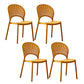 Plastic Modern Style Indoor-Outdoor Chair Open Back Dining Side Chairs Yellow 4 Piece Set Clearhalo ' kitchen&dining_furn' 'Dining Chairs' 'Dining Tables & Seating' 'dining_chair' 'furn' 'furn_dining_chair' 'Furniture' 'furniture_dining_chair' 'Kitchen & Dining Furniture' 'kitchen' 3837036