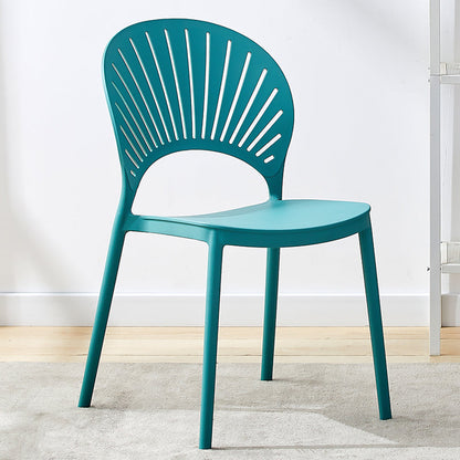 Plastic Modern Style Indoor-Outdoor Chair Open Back Dining Side Chairs Blue 1 Piece Clearhalo ' kitchen&dining_furn' 'Dining Chairs' 'Dining Tables & Seating' 'dining_chair' 'furn' 'furn_dining_chair' 'Furniture' 'furniture_dining_chair' 'Kitchen & Dining Furniture' 'kitchen' 3837037