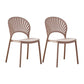 Plastic Modern Style Indoor-Outdoor Chair Open Back Dining Side Chairs Camel 2 Piece Set Clearhalo ' kitchen&dining_furn' 'Dining Chairs' 'Dining Tables & Seating' 'dining_chair' 'furn' 'furn_dining_chair' 'Furniture' 'furniture_dining_chair' 'Kitchen & Dining Furniture' 'kitchen' 3837041