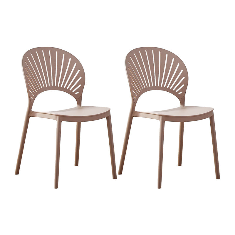 Plastic Modern Style Indoor-Outdoor Chair Open Back Dining Side Chairs Camel 2 Piece Set Clearhalo ' kitchen&dining_furn' 'Dining Chairs' 'Dining Tables & Seating' 'dining_chair' 'furn' 'furn_dining_chair' 'Furniture' 'furniture_dining_chair' 'Kitchen & Dining Furniture' 'kitchen' 3837041