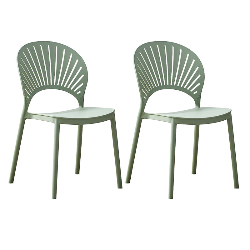 Plastic Modern Style Indoor-Outdoor Chair Open Back Dining Side Chairs Green 2 Piece Set Clearhalo ' kitchen&dining_furn' 'Dining Chairs' 'Dining Tables & Seating' 'dining_chair' 'furn' 'furn_dining_chair' 'Furniture' 'furniture_dining_chair' 'Kitchen & Dining Furniture' 'kitchen' 3837044
