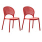 Plastic Modern Style Indoor-Outdoor Chair Open Back Dining Side Chairs Watermelon Red 2 Piece Set Clearhalo ' kitchen&dining_furn' 'Dining Chairs' 'Dining Tables & Seating' 'dining_chair' 'furn' 'furn_dining_chair' 'Furniture' 'furniture_dining_chair' 'Kitchen & Dining Furniture' 'kitchen' 3837050
