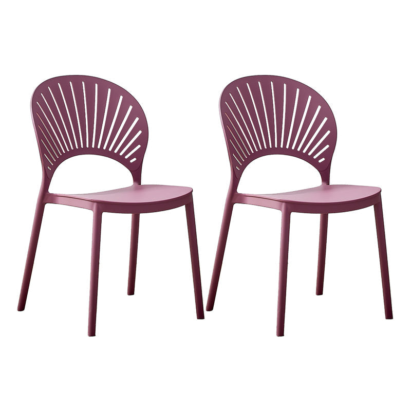Plastic Modern Style Indoor-Outdoor Chair Open Back Dining Side Chairs Purple 2 Piece Set Clearhalo ' kitchen&dining_furn' 'Dining Chairs' 'Dining Tables & Seating' 'dining_chair' 'furn' 'furn_dining_chair' 'Furniture' 'furniture_dining_chair' 'Kitchen & Dining Furniture' 'kitchen' 3837056