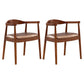 Contemporary Home Arm Chair Open Back Upholstered Wood Dining Room Chair Red Brown 2 Piece Set Walnut Clearhalo ' kitchen&dining_furn' 'Dining Chairs' 'Dining Tables & Seating' 'dining_chair' 'furn' 'furn_dining_chair' 'Furniture' 'furniture_dining_chair' 'Kitchen & Dining Furniture' 'kitchen' 3837060