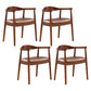 Contemporary Home Arm Chair Open Back Upholstered Wood Dining Room Chair Red Brown 4 Piece Set Walnut Clearhalo ' kitchen&dining_furn' 'Dining Chairs' 'Dining Tables & Seating' 'dining_chair' 'furn' 'furn_dining_chair' 'Furniture' 'furniture_dining_chair' 'Kitchen & Dining Furniture' 'kitchen' 3837062