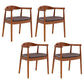 Contemporary Home Arm Chair Open Back Upholstered Wood Dining Room Chair Brown 4 Piece Set Walnut Clearhalo ' kitchen&dining_furn' 'Dining Chairs' 'Dining Tables & Seating' 'dining_chair' 'furn' 'furn_dining_chair' 'Furniture' 'furniture_dining_chair' 'Kitchen & Dining Furniture' 'kitchen' 3837069
