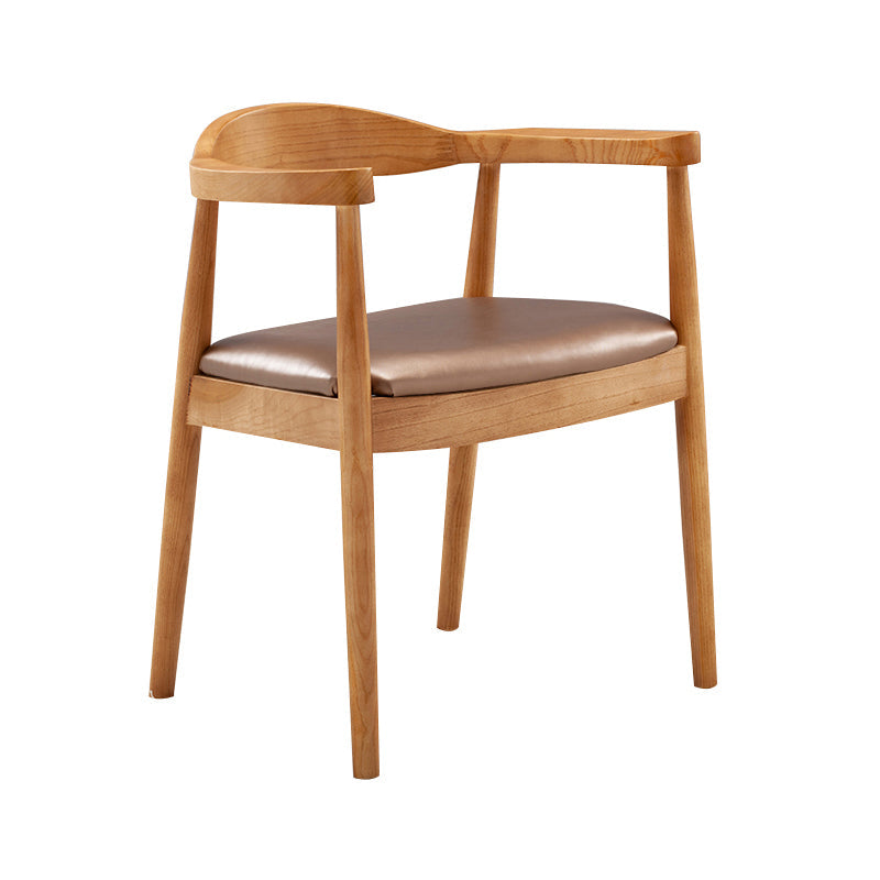 Contemporary Home Arm Chair Open Back Upholstered Wood Dining Room Chair Red Brown 1 Piece Natural Wood Clearhalo ' kitchen&dining_furn' 'Dining Chairs' 'Dining Tables & Seating' 'dining_chair' 'furn' 'furn_dining_chair' 'Furniture' 'furniture_dining_chair' 'Kitchen & Dining Furniture' 'kitchen' 3837070