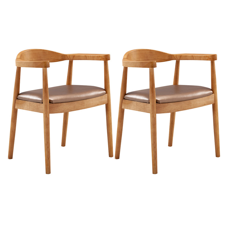 Contemporary Home Arm Chair Open Back Upholstered Wood Dining Room Chair Red Brown 2 Piece Set Natural Wood Clearhalo ' kitchen&dining_furn' 'Dining Chairs' 'Dining Tables & Seating' 'dining_chair' 'furn' 'furn_dining_chair' 'Furniture' 'furniture_dining_chair' 'Kitchen & Dining Furniture' 'kitchen' 3837072