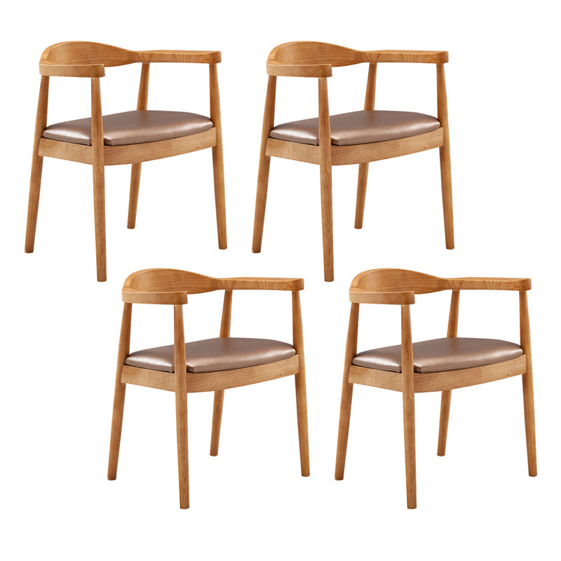 Contemporary Home Arm Chair Open Back Upholstered Wood Dining Room Chair Red Brown 4 Piece Set Natural Wood Clearhalo ' kitchen&dining_furn' 'Dining Chairs' 'Dining Tables & Seating' 'dining_chair' 'furn' 'furn_dining_chair' 'Furniture' 'furniture_dining_chair' 'Kitchen & Dining Furniture' 'kitchen' 3837075