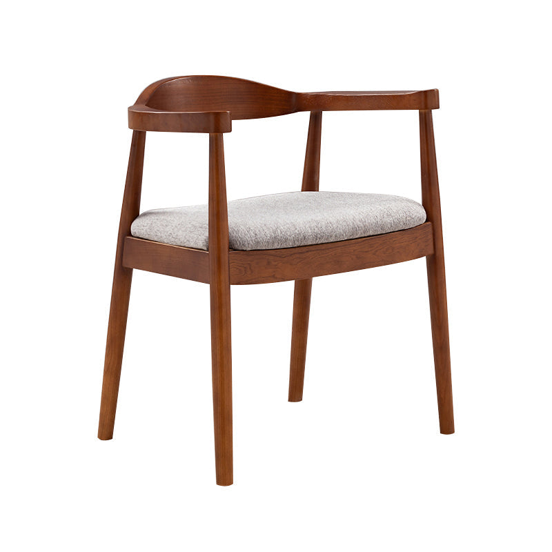 Contemporary Home Arm Chair Open Back Upholstered Wood Dining Room Chair Light Gray 1 Piece Walnut Clearhalo ' kitchen&dining_furn' 'Dining Chairs' 'Dining Tables & Seating' 'dining_chair' 'furn' 'furn_dining_chair' 'Furniture' 'furniture_dining_chair' 'Kitchen & Dining Furniture' 'kitchen' 3837078