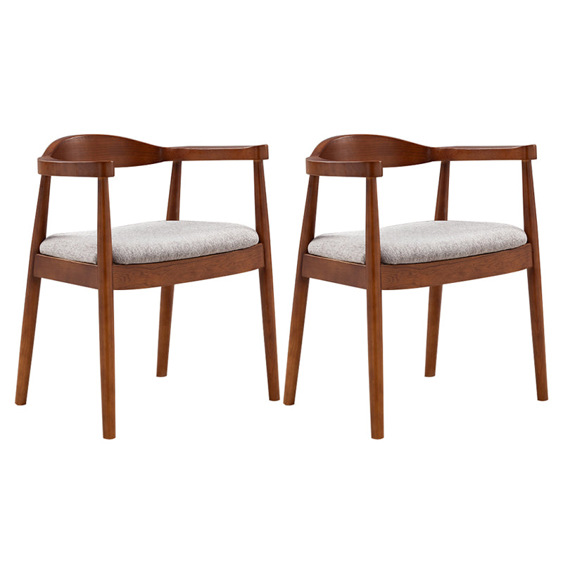 Contemporary Home Arm Chair Open Back Upholstered Wood Dining Room Chair Light Gray 2 Piece Set Walnut Clearhalo ' kitchen&dining_furn' 'Dining Chairs' 'Dining Tables & Seating' 'dining_chair' 'furn' 'furn_dining_chair' 'Furniture' 'furniture_dining_chair' 'Kitchen & Dining Furniture' 'kitchen' 3837079