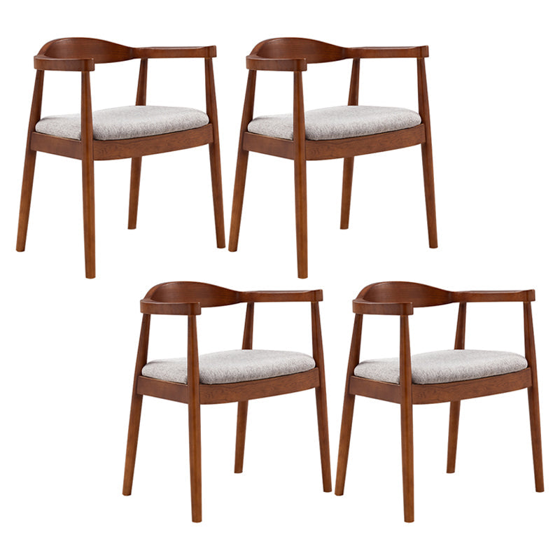 Contemporary Home Arm Chair Open Back Upholstered Wood Dining Room Chair Light Gray 4 Piece Set Walnut Clearhalo ' kitchen&dining_furn' 'Dining Chairs' 'Dining Tables & Seating' 'dining_chair' 'furn' 'furn_dining_chair' 'Furniture' 'furniture_dining_chair' 'Kitchen & Dining Furniture' 'kitchen' 3837080