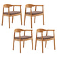 Contemporary Home Arm Chair Open Back Upholstered Wood Dining Room Chair Coffee 4 Piece Set Natural Wood Clearhalo ' kitchen&dining_furn' 'Dining Chairs' 'Dining Tables & Seating' 'dining_chair' 'furn' 'furn_dining_chair' 'Furniture' 'furniture_dining_chair' 'Kitchen & Dining Furniture' 'kitchen' 3837083