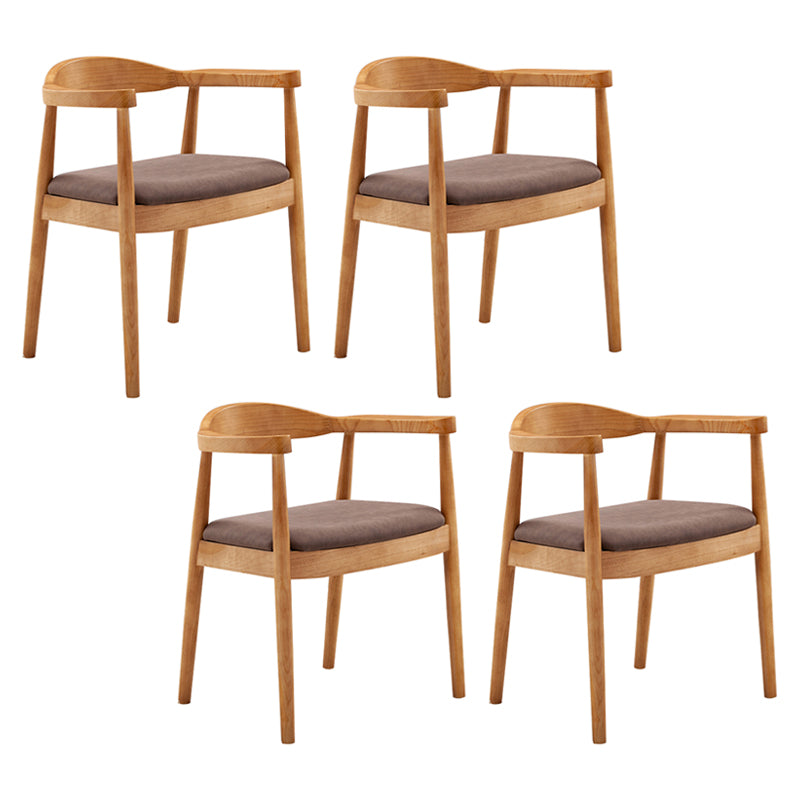 Contemporary Home Arm Chair Open Back Upholstered Wood Dining Room Chair Coffee 4 Piece Set Natural Wood Clearhalo ' kitchen&dining_furn' 'Dining Chairs' 'Dining Tables & Seating' 'dining_chair' 'furn' 'furn_dining_chair' 'Furniture' 'furniture_dining_chair' 'Kitchen & Dining Furniture' 'kitchen' 3837083