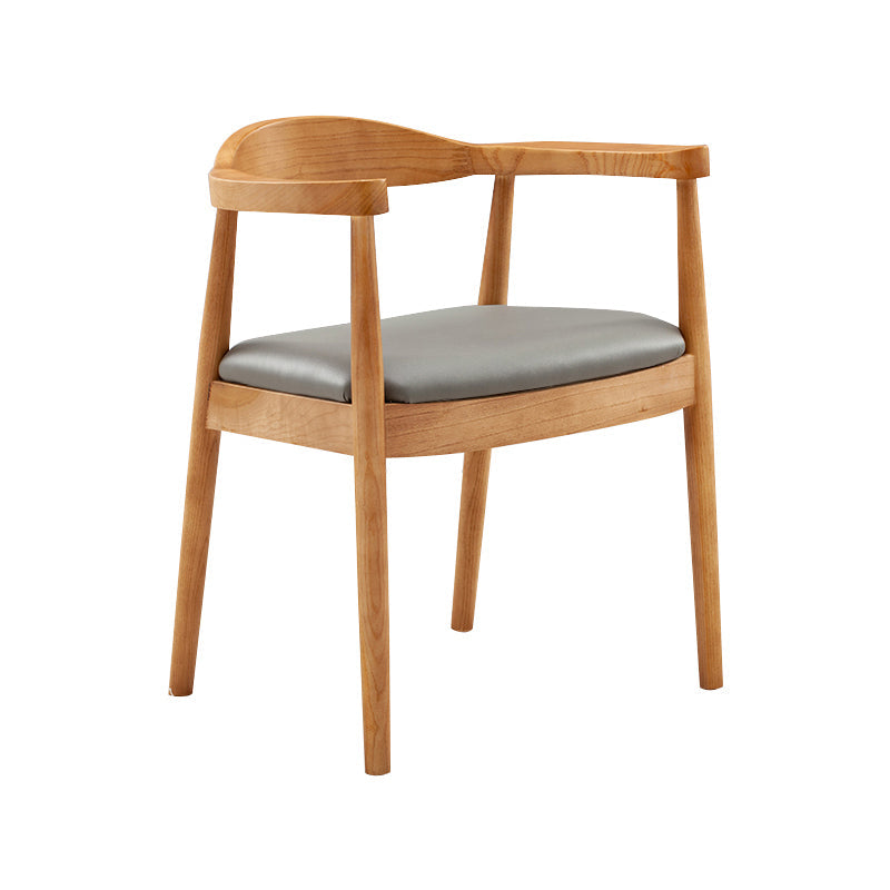 Contemporary Home Arm Chair Open Back Upholstered Wood Dining Room Chair Grey 1 Piece Natural Wood Clearhalo ' kitchen&dining_furn' 'Dining Chairs' 'Dining Tables & Seating' 'dining_chair' 'furn' 'furn_dining_chair' 'Furniture' 'furniture_dining_chair' 'Kitchen & Dining Furniture' 'kitchen' 3837084