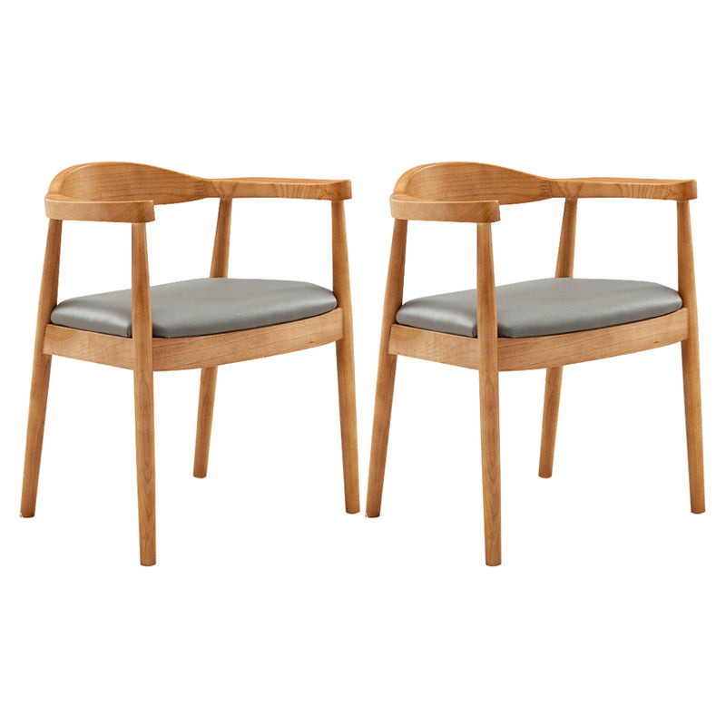 Contemporary Home Arm Chair Open Back Upholstered Wood Dining Room Chair Grey 2 Piece Set Natural Wood Clearhalo ' kitchen&dining_furn' 'Dining Chairs' 'Dining Tables & Seating' 'dining_chair' 'furn' 'furn_dining_chair' 'Furniture' 'furniture_dining_chair' 'Kitchen & Dining Furniture' 'kitchen' 3837085