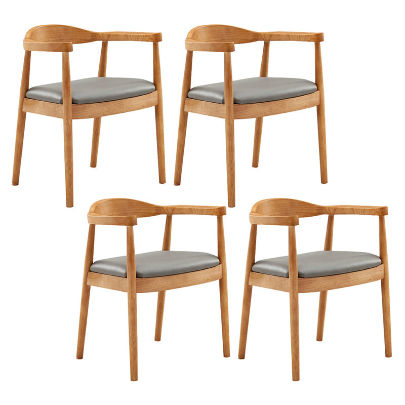 Contemporary Home Arm Chair Open Back Upholstered Wood Dining Room Chair Grey 4 Piece Set Natural Wood Clearhalo ' kitchen&dining_furn' 'Dining Chairs' 'Dining Tables & Seating' 'dining_chair' 'furn' 'furn_dining_chair' 'Furniture' 'furniture_dining_chair' 'Kitchen & Dining Furniture' 'kitchen' 3837086