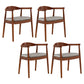 Contemporary Home Arm Chair Open Back Upholstered Wood Dining Room Chair Grey 4 Piece Set Walnut Clearhalo ' kitchen&dining_furn' 'Dining Chairs' 'Dining Tables & Seating' 'dining_chair' 'furn' 'furn_dining_chair' 'Furniture' 'furniture_dining_chair' 'Kitchen & Dining Furniture' 'kitchen' 3837089