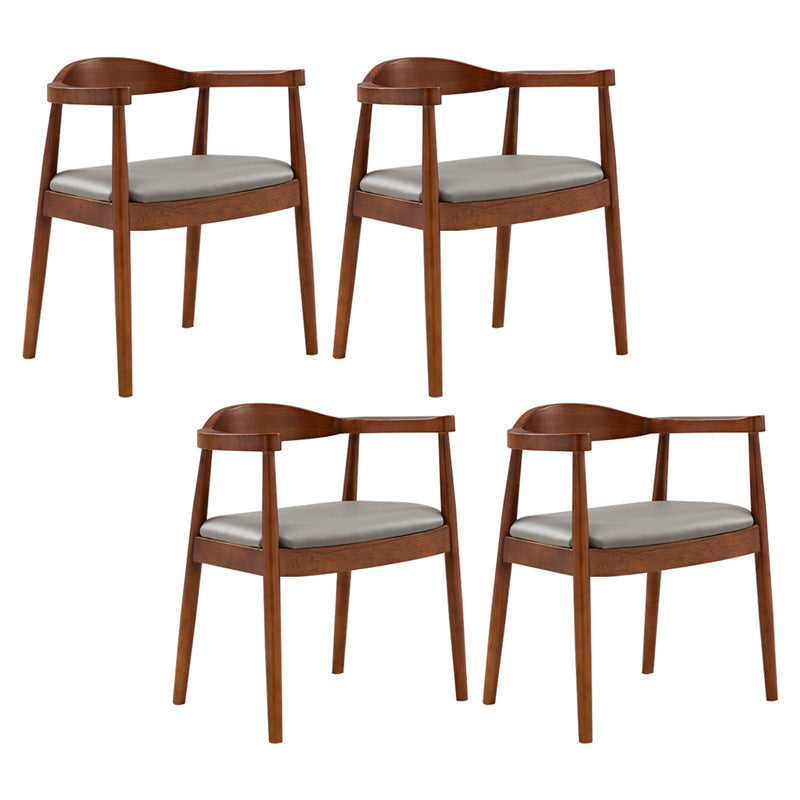 Contemporary Home Arm Chair Open Back Upholstered Wood Dining Room Chair Grey 4 Piece Set Walnut Clearhalo ' kitchen&dining_furn' 'Dining Chairs' 'Dining Tables & Seating' 'dining_chair' 'furn' 'furn_dining_chair' 'Furniture' 'furniture_dining_chair' 'Kitchen & Dining Furniture' 'kitchen' 3837089