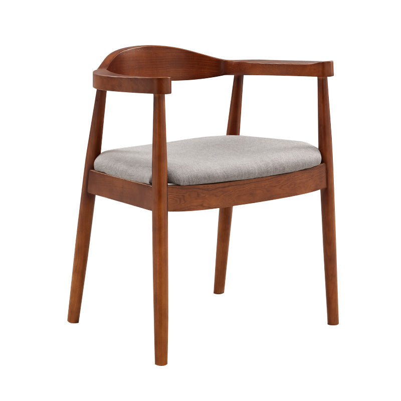 Contemporary Home Arm Chair Open Back Upholstered Wood Dining Room Chair Silver Gray 1 Piece Walnut Clearhalo ' kitchen&dining_furn' 'Dining Chairs' 'Dining Tables & Seating' 'dining_chair' 'furn' 'furn_dining_chair' 'Furniture' 'furniture_dining_chair' 'Kitchen & Dining Furniture' 'kitchen' 3837093