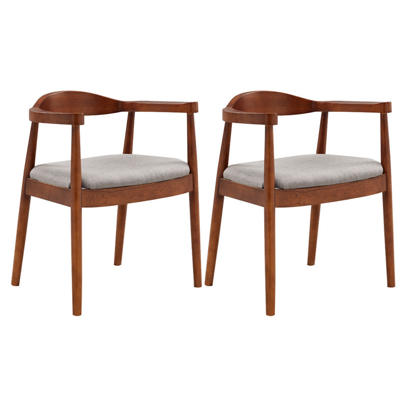 Contemporary Home Arm Chair Open Back Upholstered Wood Dining Room Chair Silver Gray 2 Piece Set Walnut Clearhalo ' kitchen&dining_furn' 'Dining Chairs' 'Dining Tables & Seating' 'dining_chair' 'furn' 'furn_dining_chair' 'Furniture' 'furniture_dining_chair' 'Kitchen & Dining Furniture' 'kitchen' 3837094