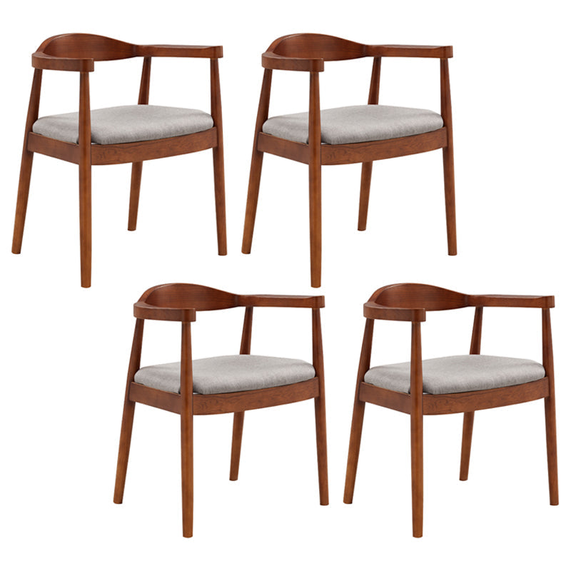 Contemporary Home Arm Chair Open Back Upholstered Wood Dining Room Chair Silver Gray 4 Piece Set Walnut Clearhalo ' kitchen&dining_furn' 'Dining Chairs' 'Dining Tables & Seating' 'dining_chair' 'furn' 'furn_dining_chair' 'Furniture' 'furniture_dining_chair' 'Kitchen & Dining Furniture' 'kitchen' 3837095