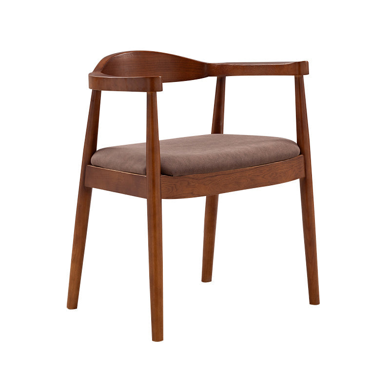 Contemporary Home Arm Chair Open Back Upholstered Wood Dining Room Chair Coffee 1 Piece Walnut Clearhalo ' kitchen&dining_furn' 'Dining Chairs' 'Dining Tables & Seating' 'dining_chair' 'furn' 'furn_dining_chair' 'Furniture' 'furniture_dining_chair' 'Kitchen & Dining Furniture' 'kitchen' 3837096