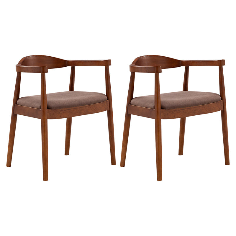 Contemporary Home Arm Chair Open Back Upholstered Wood Dining Room Chair Coffee 2 Piece Set Walnut Clearhalo ' kitchen&dining_furn' 'Dining Chairs' 'Dining Tables & Seating' 'dining_chair' 'furn' 'furn_dining_chair' 'Furniture' 'furniture_dining_chair' 'Kitchen & Dining Furniture' 'kitchen' 3837097