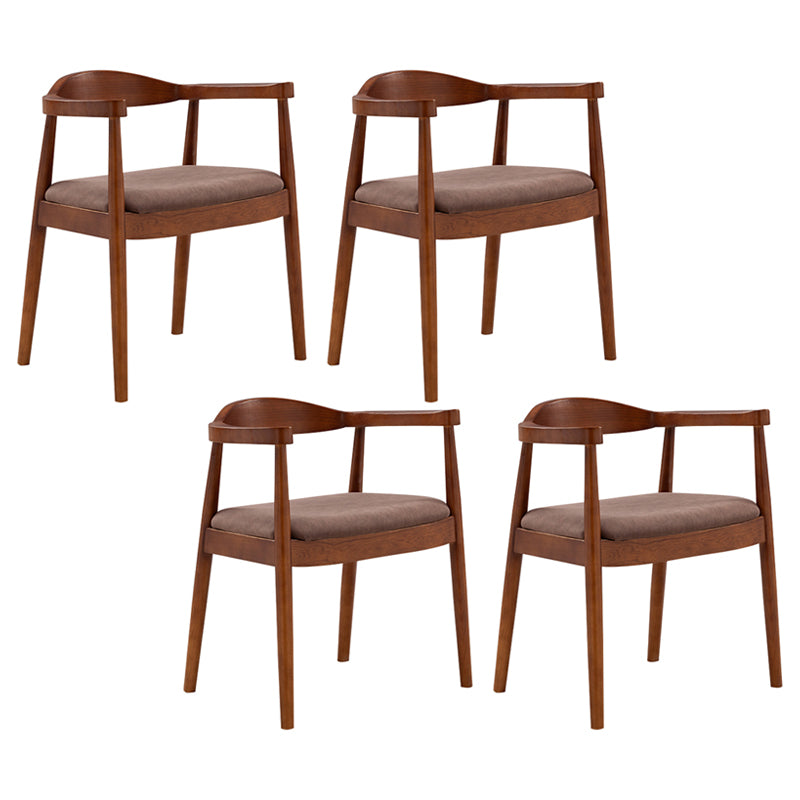 Contemporary Home Arm Chair Open Back Upholstered Wood Dining Room Chair Coffee 4 Piece Set Walnut Clearhalo ' kitchen&dining_furn' 'Dining Chairs' 'Dining Tables & Seating' 'dining_chair' 'furn' 'furn_dining_chair' 'Furniture' 'furniture_dining_chair' 'Kitchen & Dining Furniture' 'kitchen' 3837098
