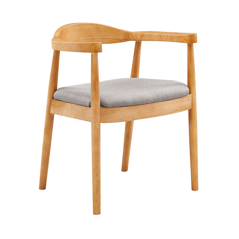 Contemporary Home Arm Chair Open Back Upholstered Wood Dining Room Chair Silver Gray 1 Piece Natural Wood Clearhalo ' kitchen&dining_furn' 'Dining Chairs' 'Dining Tables & Seating' 'dining_chair' 'furn' 'furn_dining_chair' 'Furniture' 'furniture_dining_chair' 'Kitchen & Dining Furniture' 'kitchen' 3837099