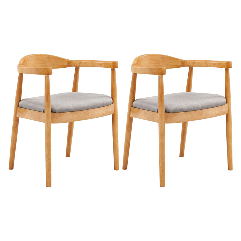 Contemporary Home Arm Chair Open Back Upholstered Wood Dining Room Chair Silver Gray 2 Piece Set Natural Wood Clearhalo ' kitchen&dining_furn' 'Dining Chairs' 'Dining Tables & Seating' 'dining_chair' 'furn' 'furn_dining_chair' 'Furniture' 'furniture_dining_chair' 'Kitchen & Dining Furniture' 'kitchen' 3837100