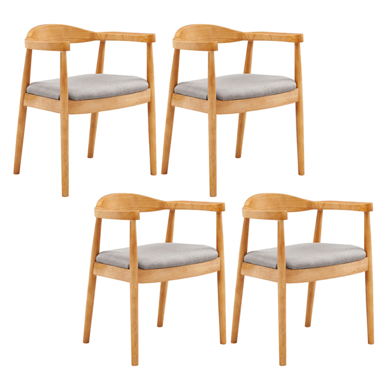Contemporary Home Arm Chair Open Back Upholstered Wood Dining Room Chair Silver Gray 4 Piece Set Natural Wood Clearhalo ' kitchen&dining_furn' 'Dining Chairs' 'Dining Tables & Seating' 'dining_chair' 'furn' 'furn_dining_chair' 'Furniture' 'furniture_dining_chair' 'Kitchen & Dining Furniture' 'kitchen' 3837101