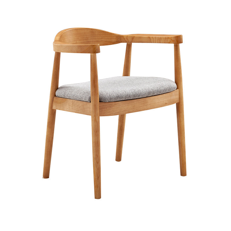 Contemporary Home Arm Chair Open Back Upholstered Wood Dining Room Chair Light Gray 1 Piece Natural Wood Clearhalo ' kitchen&dining_furn' 'Dining Chairs' 'Dining Tables & Seating' 'dining_chair' 'furn' 'furn_dining_chair' 'Furniture' 'furniture_dining_chair' 'Kitchen & Dining Furniture' 'kitchen' 3837102