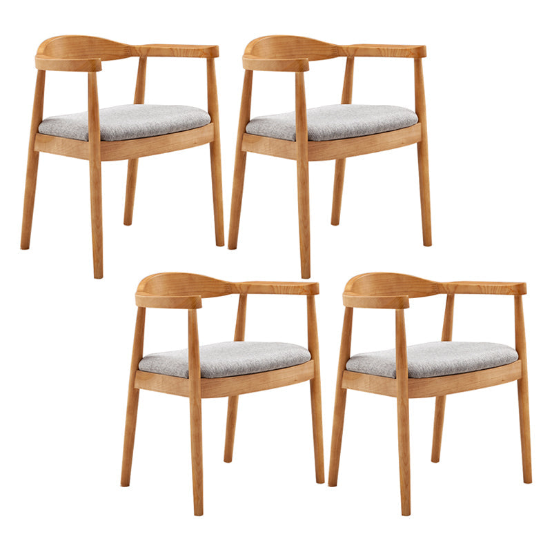 Contemporary Home Arm Chair Open Back Upholstered Wood Dining Room Chair Light Gray 4 Piece Set Natural Wood Clearhalo ' kitchen&dining_furn' 'Dining Chairs' 'Dining Tables & Seating' 'dining_chair' 'furn' 'furn_dining_chair' 'Furniture' 'furniture_dining_chair' 'Kitchen & Dining Furniture' 'kitchen' 3837104